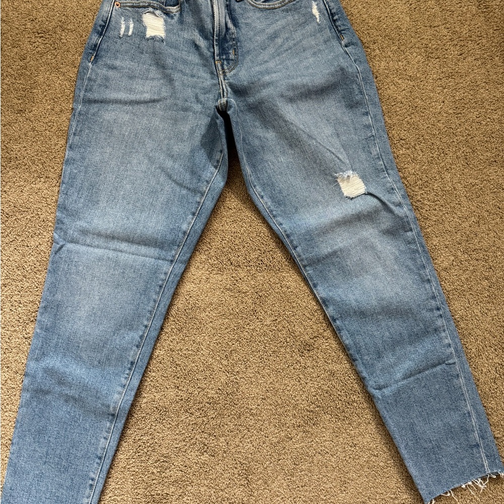 Old Navy Light Blue Distressed Women's Ankle Jeans